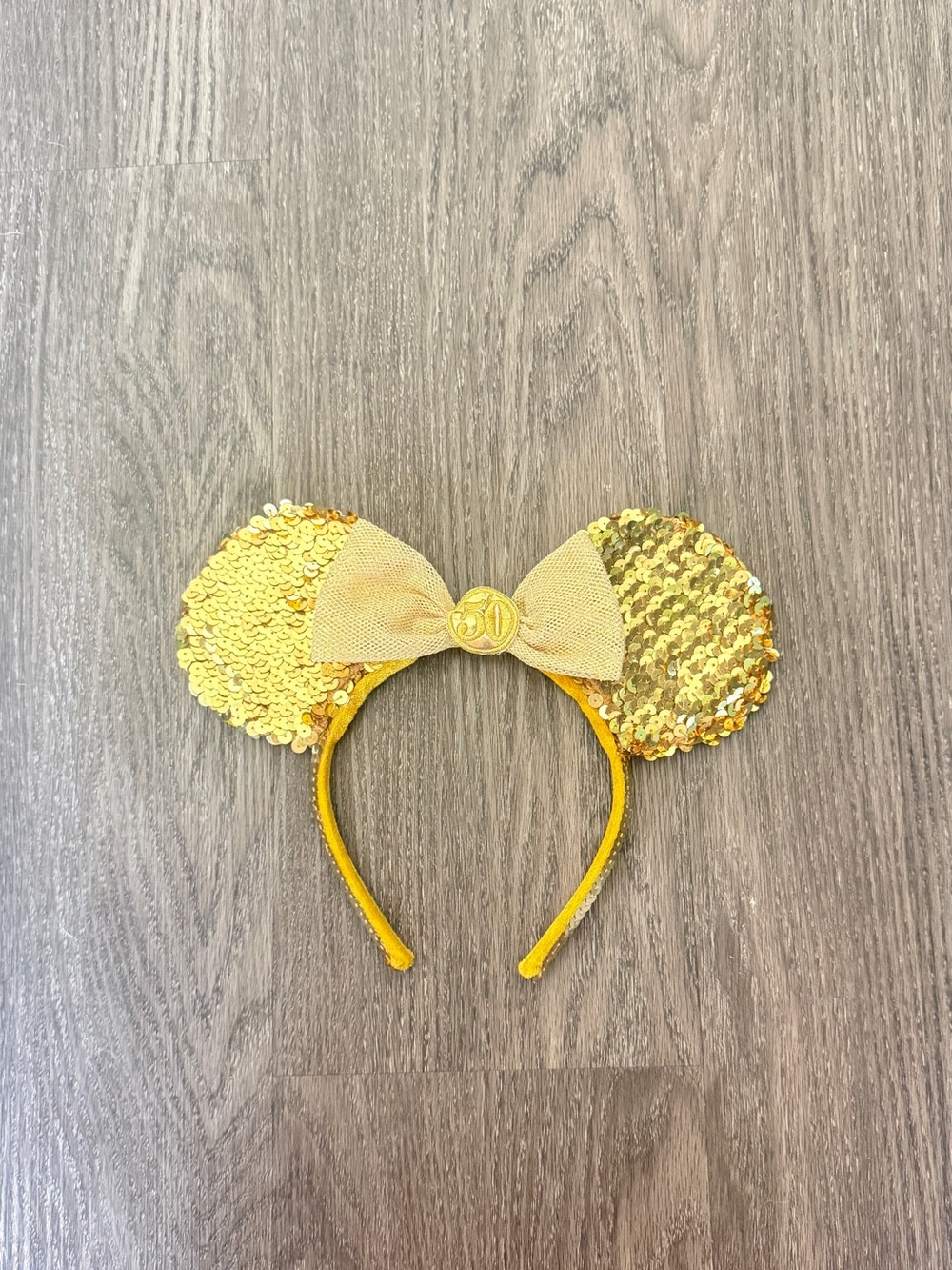Disneyland 50th Anniversary Minnie Ears Authentic 2005